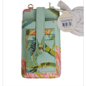 Spartina 449 Lily Phone Crossbody Queenie Tropical Floral Sea Foam NEW